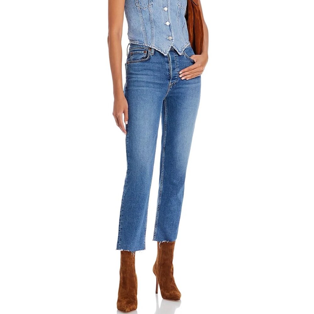 RE/DONE High Rise Comfort Stretch Stove Pipe Jeans